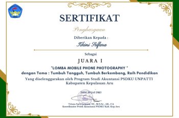 Tikini Salfara, Juara I Lomba Mobile Phone Photography