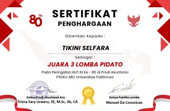 Tikini Salfara, Juara 3 Lomba Pidato